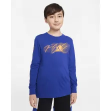 CAMISETA NIKE AIR JORDAN FLIGHT MANGA LARGA AZUL  JUNIOR