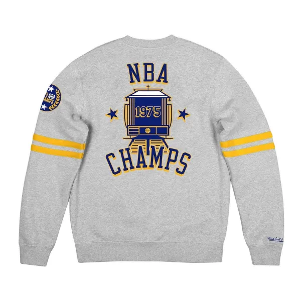 SUDADERA WARRIORS "ALL OVER PRINT FLEECE CREW" MITCHELL AND NESS