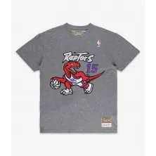 Camiseta manga corta name and number Vince Carter Toronto Raptors gris vista frontal