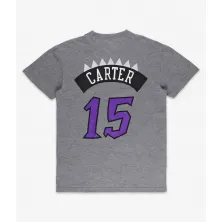 Camiseta manga corta name and number Vince Carter Toronto Raptors gris vista trasera