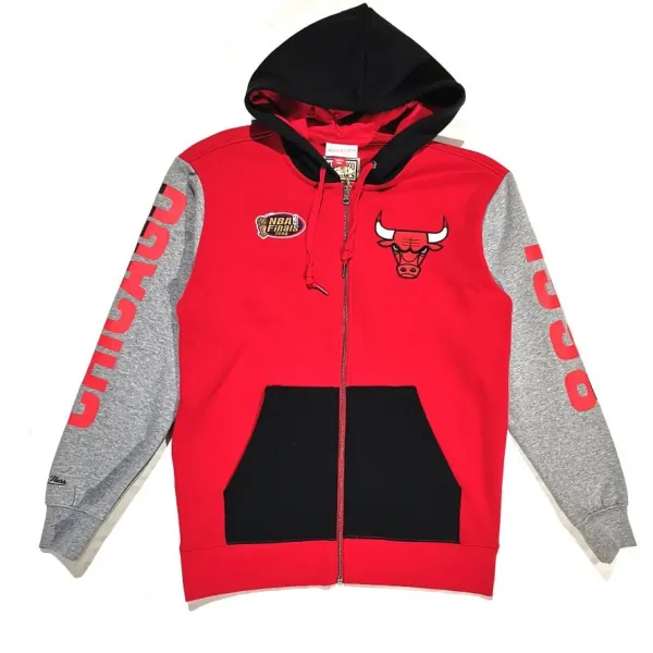 SUDADERA MITCHELL AND NESS "FULL ZIP CHICAGO BULLS "