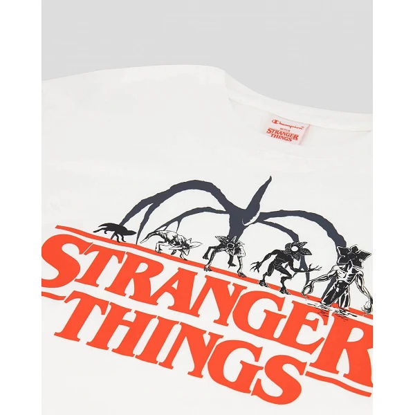 CAMISETA CHAMPION X STRANGER THINGS LOGO WHITE