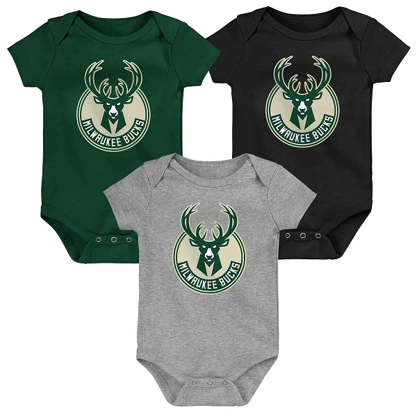 PACK 3 BODY BEBE MILWAUKEE BUCKS "BORN TO WIN 3PACK"