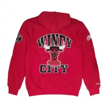 SUDADERA CHICAGO BULLS "NBA TEAM ORIGINS FLEECE HOODY" MITCHELL AND NESS -ROJA