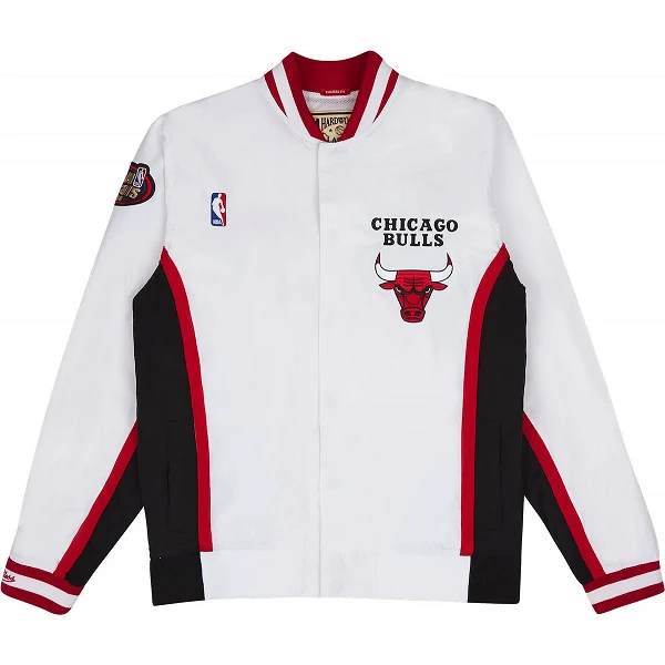 Chaqueta Chicago Bulls NBA Finals 1998-99 Authentic Warm Up blanca frontal