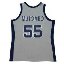 Camiseta Dikembe Mutombo con Georgetown NCAA Swingman Mitchell and Ness