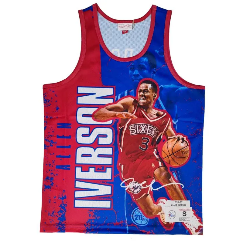 Camiseta Allen Iverson NBA player burst Mitchell and Ness