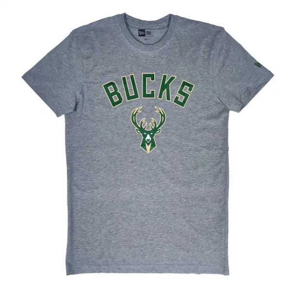 Camiseta manga corta Milwaukee Bucks Team logo New Era en gris