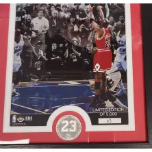 Poster enmarcado fotografia michael jordan bulls last shot moneda edicion limitada