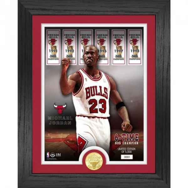 Poster Enmarcado Michael Jordan "6 Time Champion"