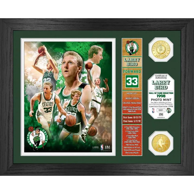 Poster Enmarcado Larry Bird en Boston Celtics "Hall of Fame" NBA