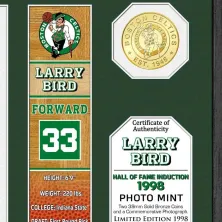 Poster Enmarcado Larry Bird en Boston Celtics "Hall of Fame" NBA