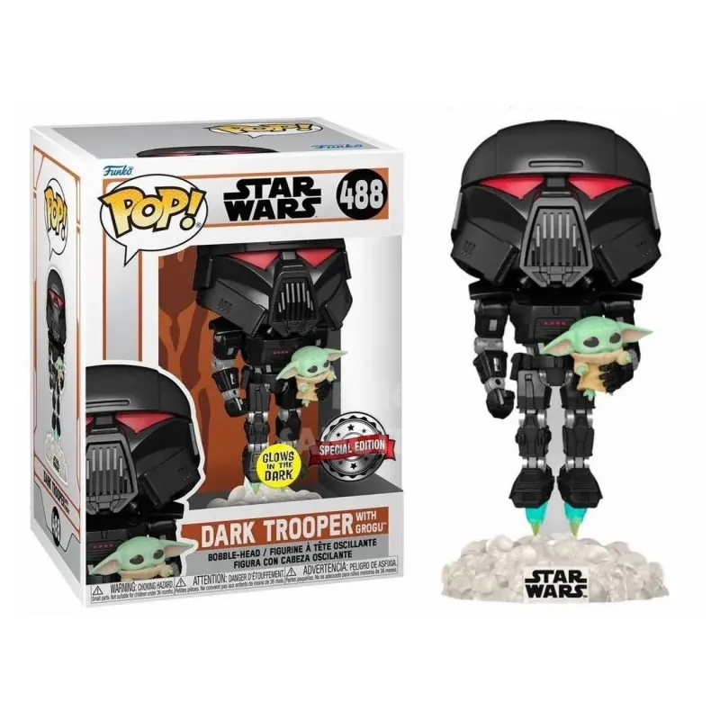 Funko Pop Star Wars The Mandalorian - Dark Trooper with Grogu "Special Edition" 488