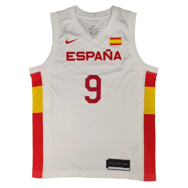 Camiseta Baloncesto Ricky Rubio con Seleccion Española Talla Junior Blanca