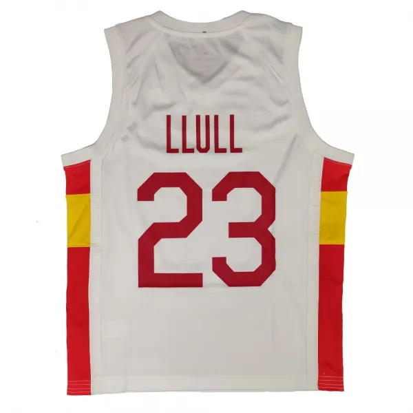 Camiseta Baloncesto Sergio Llull con Seleccion Española Talla Junior Blanca