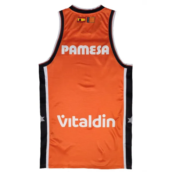 Camiseta Pamesa Valencia Basket ACB Primera Equipacion Oficial naranja vista trasera