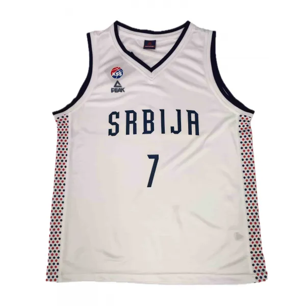 Camiseta baloncesto Bogdan Bogdanovic Serbia Paris 2024 blanca vista frontal