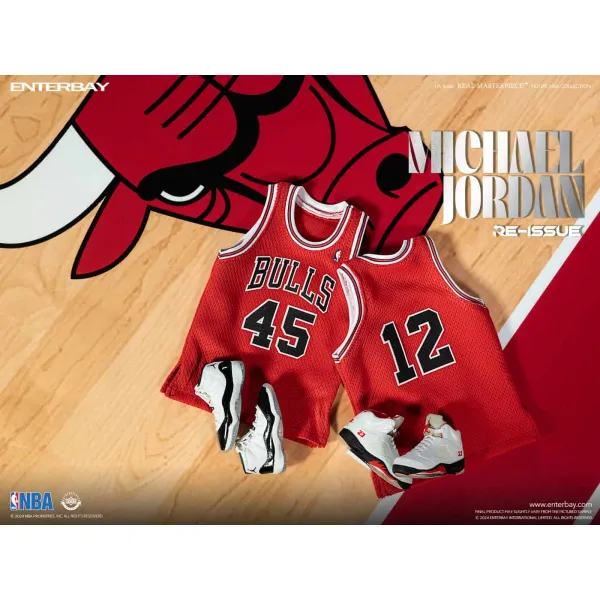 Figura de Michael Jordan con los Bulls de Enrterbay frontal equipaciones