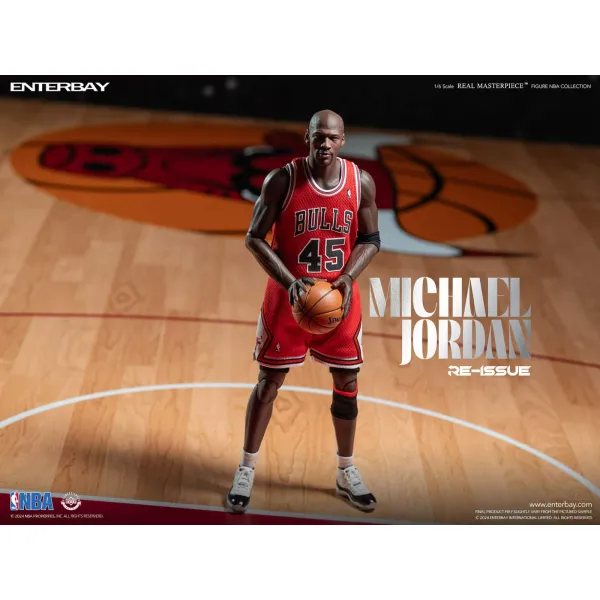 Figura de Michael Jordan con los Bulls de Enrterbay frontal tirando