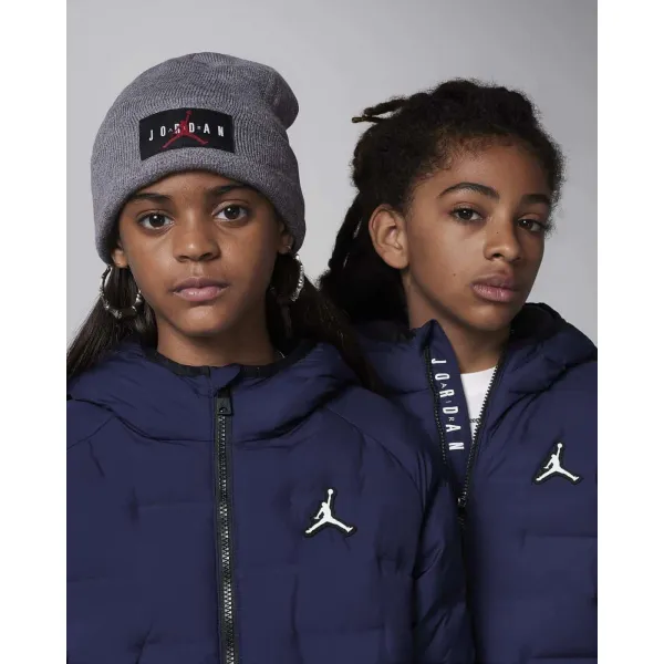 Abrigo Air Jordan Welded Puffer Junior azul detalle frontal