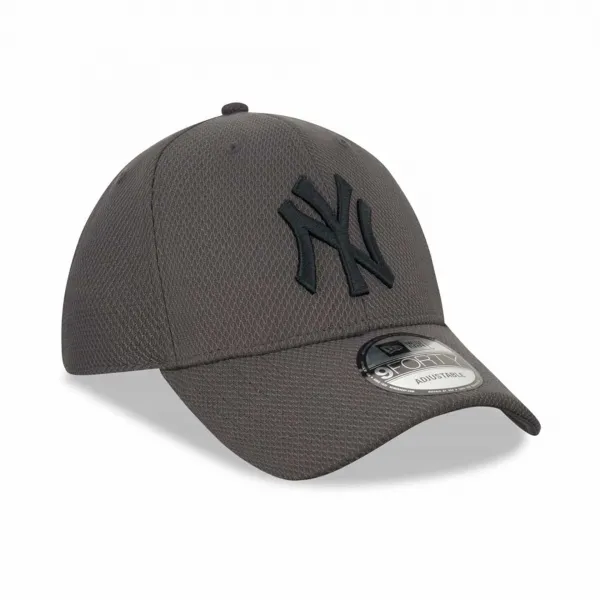 Gorra curva New York Yankees 9Forty Diamond New Era gris lateral