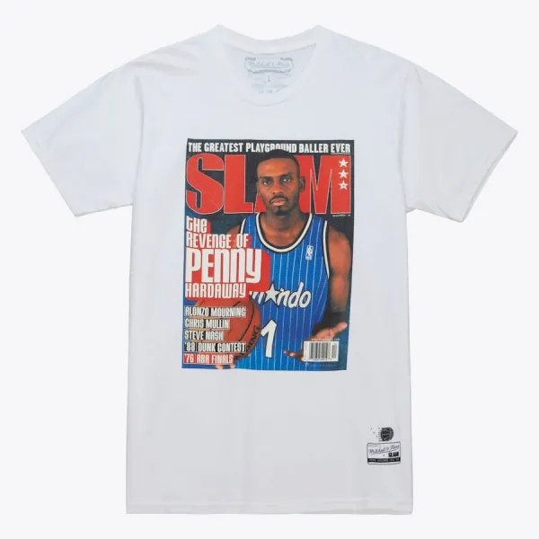 Camiseta Penny Hardaway Slam Cover de Mitchell & Ness blanca