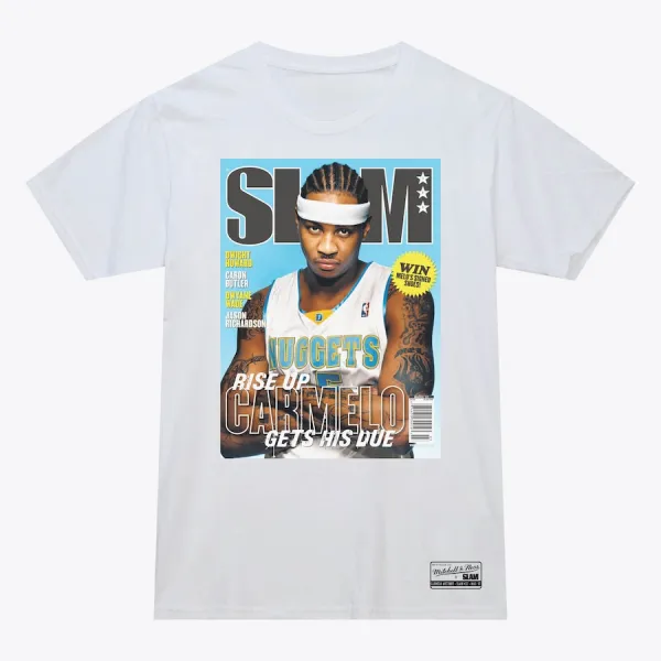 Camiseta Carmelo Anthony Slam Cover de Mitchell & Ness blanca