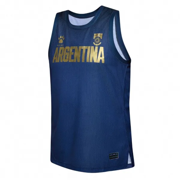 Camiseta selección Argentina baloncesto "40 Años La Liga" azul de Kelme vista frontal