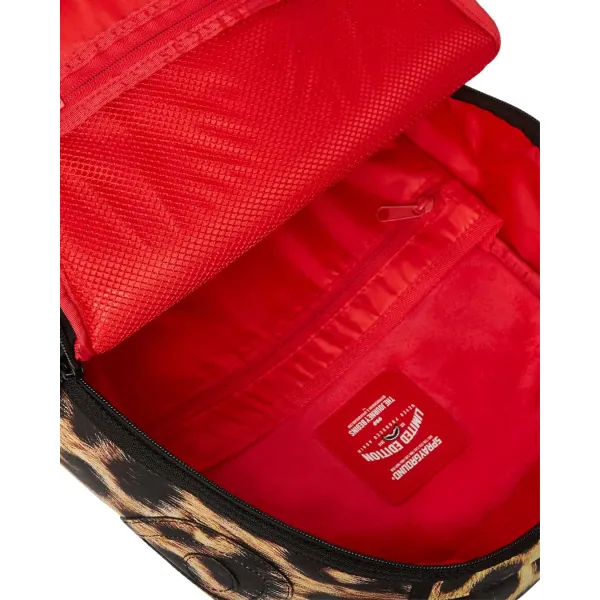 Mochila Sprayground Split Cheetah en rojo interior