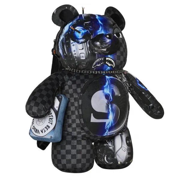 Mochila de Oso Sprayground Cyborg Bear lateral