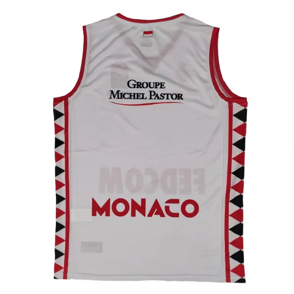 Camiseta AS Monaco Basket Spalding Euroliga Blanca vista trasera