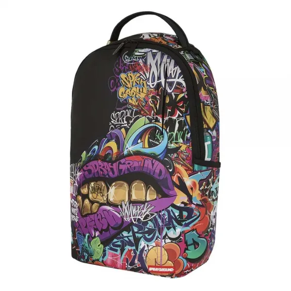 Mochila Sprayground Half Graf Lipstick grafitti lateral 2